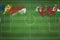 Seychelles vs Wales Soccer Match, national colors, national flags, soccer field, football game, Copy space