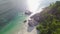 Seychelles waves hits on rockes in Paradise Mahe island Drone shot 4K