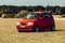 Sezana, Slovenia. September 20, 2020. Photo of Hyundai Atos Prime Spirit red small city car , manufactured by the South Korean