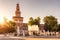 Sforza Castel at sunset in Milan, Italy