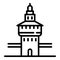 Sforza castle milan icon, outline style