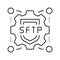 sftp label line icon vector illustration sign