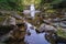 Sgwd Clun-Gwyn Waterfall in Brecon Beacons National Park, Wales, UK