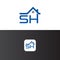 SH Letter Real estate logo Design Template Vector