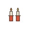 Shabbat candles filled outline icon