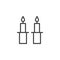 Shabbat candles outline icon