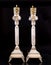 Shabbat candles. Silver candlesticks with olive oil