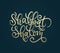 Shabbat shalom hand lettering illustration with flourish elements.