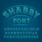 Shabby alphabet font. Vintage letters and numbers.