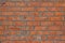 Shabby chic old red brick wall with attractive weathered patina