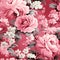 Shabby chic pink rose bouquet pattern.