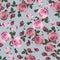 Shabby chic rose pattern. Scrap booking floral seamless pink blue background.