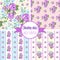 Shabby Chic Rose Patterns. Set seamless pattern. Vintage floral pattern, backgrounds.