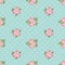 Shabby chic rose seamless pattern on polka dot background