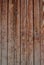 Shabby old fence of red-brown color, with moss and nails, background of wooden boards, in the style of rustic, grunge,