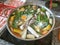 Shabu Mushrooms Sukiyaki in the boiler, hot soup