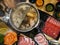 Shabu-Shabu a Japanese hotpot dish of thinly sliced meat and vegetables boiled in water