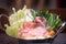 Shabu Shabu or Sukiyaki, a popular dish of pork, beef and fresh vegetables
