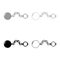 Shackles with ball icon set grey black color