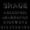 Shade alphabet font template