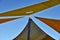 Shade Sail Color brown roof from the sun on the playground boat, coast