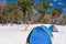 Shade Tents On White Silica Sand Beach In Whitsundays Australia