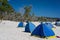 Shade Tents On White Silica Sand Beach In Whitsundays Australia