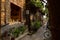 Shaded alley in old-fashioned buildings,Dujiangyan
