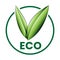 Shaded Green Eco Friendly Icon with V Shaped Leaves 7