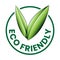 Shaded Green Eco Friendly Icon with V Shaped Leaves 8