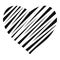 Shaded heart icon, simple style.