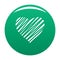 Shaded heart icon vector green