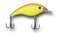 Shadow behind a bright yellow freshwater fishing crankbait