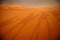 Shadow of Camel caravan going through the sand dunes in the Sahara Desert, Marrakech,Morocco.Africa