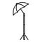 Shadow camera umbrella icon, outline style