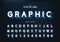 Shadow font and round alphabet vector, Design typeface and number, Graphic text on background