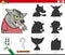 Shadow game with cartoon werewolf character on Halloween