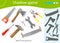 Shadow Game for kids. Match the right shadow. Color images of tools. Saw, wrench, pliers, hammer, axe, screwdriver. Worksheet