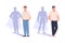 Shadow of Man Superhero Character Standing and Smiling Vector Set