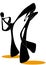 Shadow man taekwondo cartoon symbol