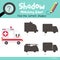Shadow matching game Ambulance side view vector illustration