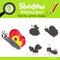 Shadow matching game Butterfly side view animal cartoon character vector illustration