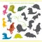 Shadow matching game with cartoon dinosaur for children