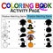 Shadow Matching Game. Thanksgiving themed Puzzle Game for Kids coloring book. Black white and color  version.