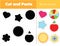 Shadow matching game for toddlers. Learning simple shapes. Educational game for children