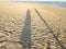 Shadow people on the beach.