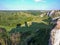 The shadow of Ruins of Olsztyn castle on trail of Eagles` nests.