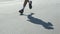 Shadow of runner athlete asphalt outdoors