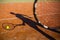 Shadow of a tennis player in action