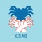 Shadow Theater. Hands gesture like Crab. Vector illustration of Shadow Hand Puppet.